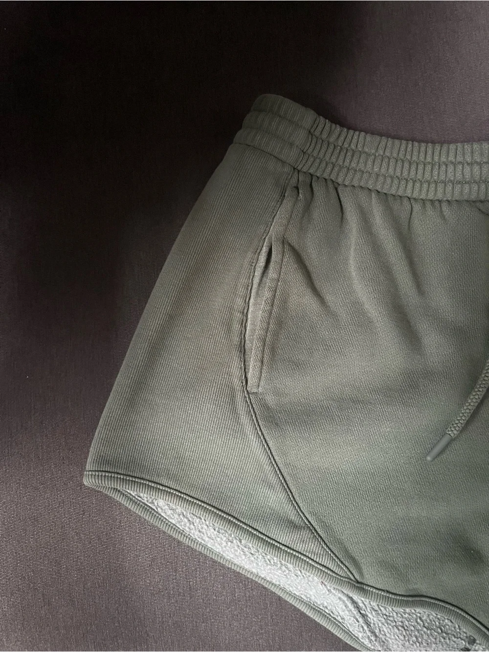 VS PINK Ivy Fleece Curved Hem Shorts - Fresh Forest